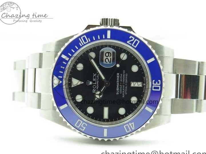 LB Dial EWF SS Bracelet Black A3235 Submariner on 41mm 126619 Ceramic Blue 0421